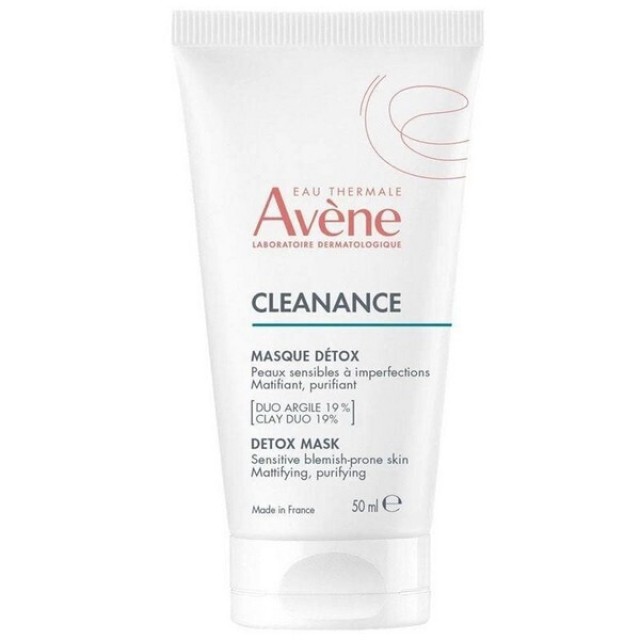 Avene Cleanance Detox Face Mask Μάσκα Προσώπου για Αποτοξίνωση, Κατάλληλη για Ευαίσθητο Δέρμα με Ατέλειες 50ml