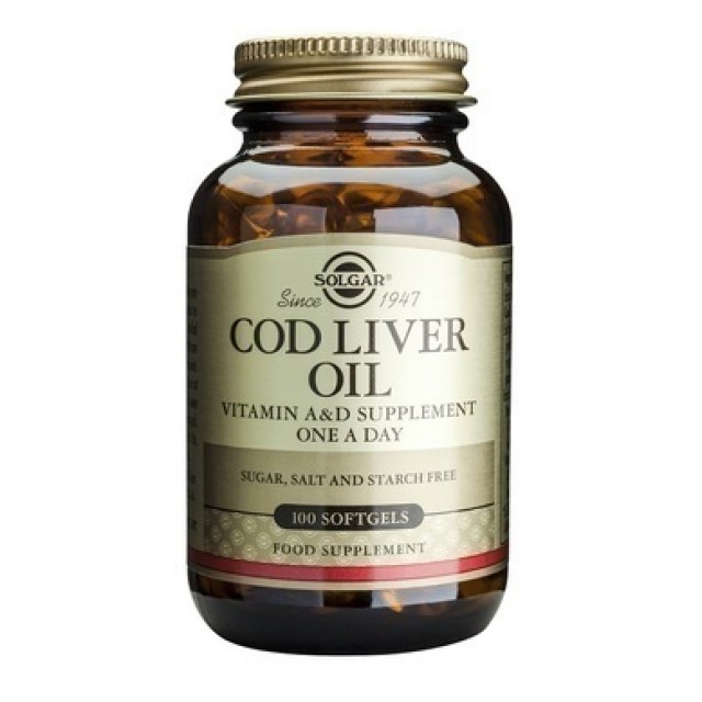 SOLGAR COD LIVER OIL 100 μαλακές κάψουλες