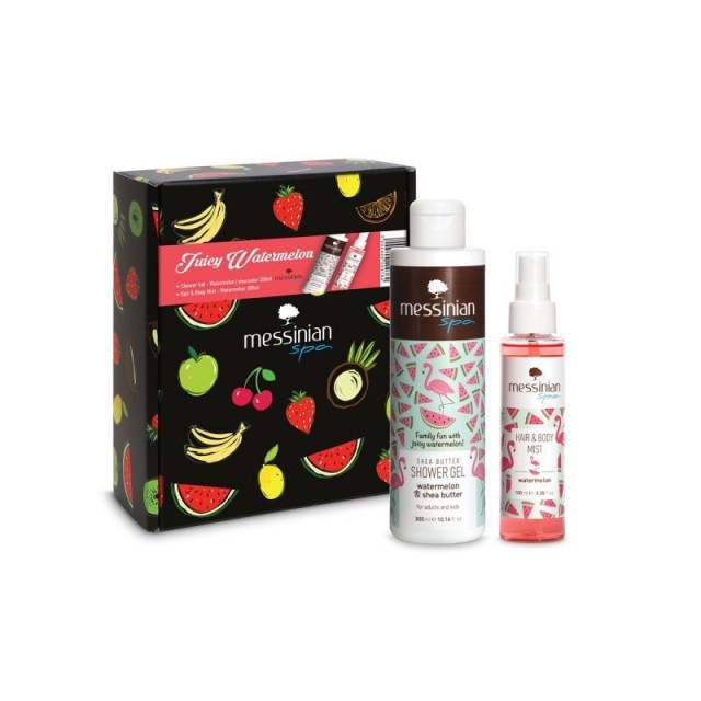 Messinian Spa Συλλεκτικό Beauty Box Juicy Watermelon Καρπούζι Hair & Body Mist 100ml + Αφρόλουτρο 300ml