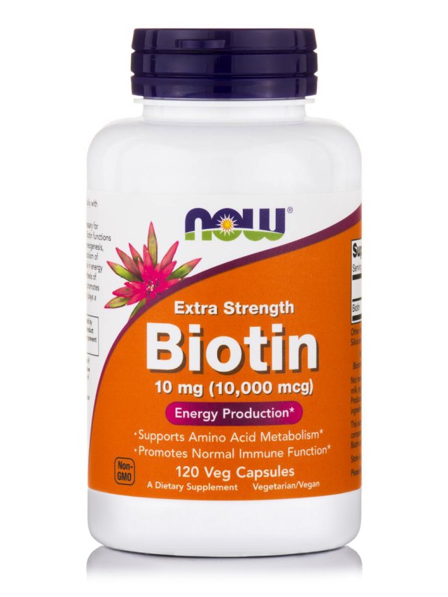 Now Biotin 10 mg (10,000 mcg) 120 Vcaps