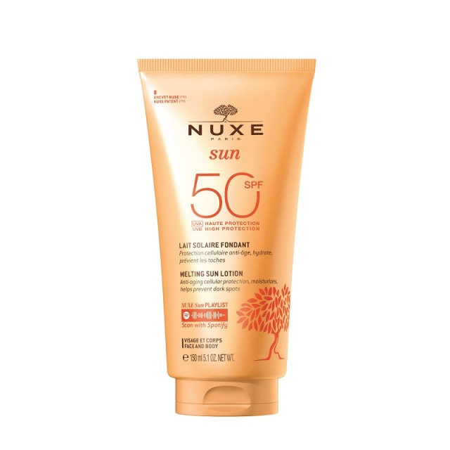 Nuxe Sun Melting Lotion SPF50 Αντηλιακό Γαλάκτωμα για Πρόσωπο & Σώμα 150ml