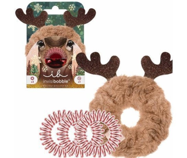 Invisibobble Λαστιχάκια Μαλλιών Red Nose Reindeer Κόκκινο, 4τμχ