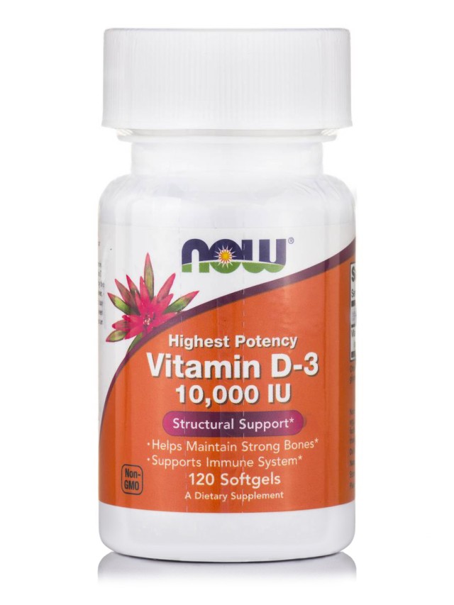 Now Foods Vitamin D-3 10000iu 120 μαλακές κάψουλες