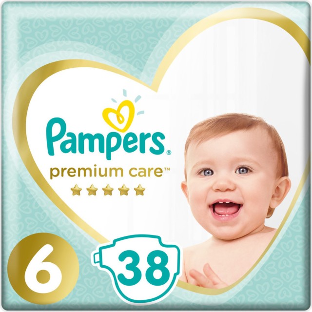 Pampers Premium Care No.6 (13+kg) Πάνες, 38 τεμάχια