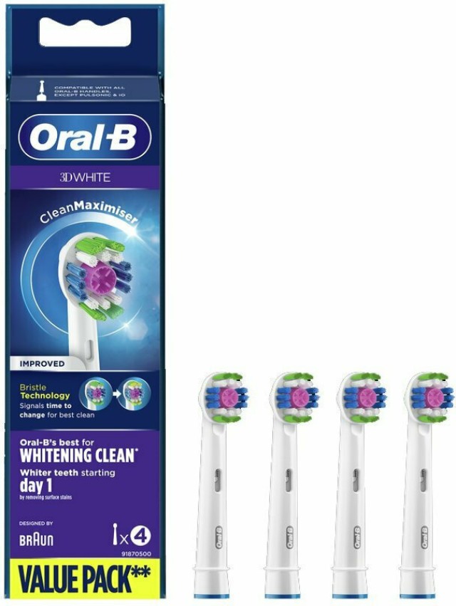 Oral-B 3D White Value Pack Ανταλλακτικές Κεφαλές για Ηλεκτρική Οδοντόβουρτσα 4τμχ