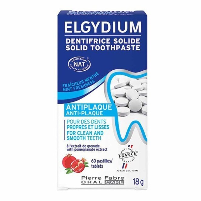 Elgydium Antiplaque Solid Toothpaste Στερεή Οδοντόκρεμα 60tabs