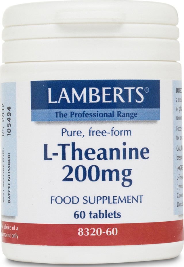 Lamberts L-Theanine 200mg 60tabs | Συμπλήρωμα Διατροφής Θειανίνης με Χαλαρωτικές Ιδιότητες