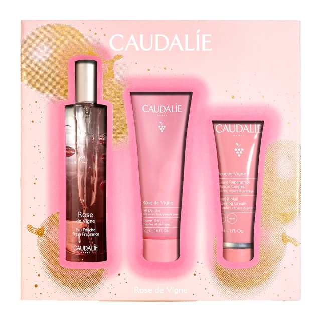 Caudalie Promo Pack Rose de Vigne Fresh Fragrance 50ml & Δώρο Shower Gel 50ml & Δώρο Hand & Nail Repairing Cream 30ml