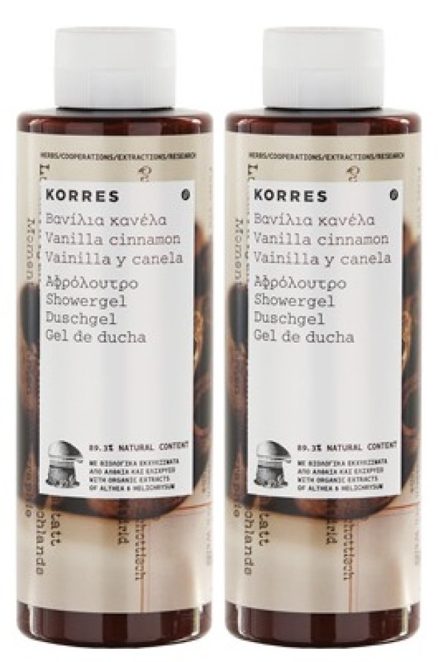 KORRES ΑΦΡΟΛΟΥΤΡΟ ΒΑΝΙΛΙΑ ΚΑΝΕΛΑ 250ml,1+1 ΔΩΡΟ