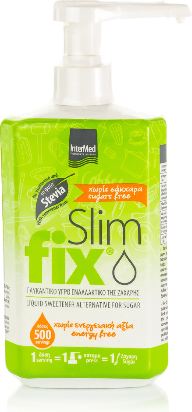 Intermed Slim Fix Γλυκαντικό Υγρό με Στέβια Εναλλακτικό της Ζάχαρης 500ml.