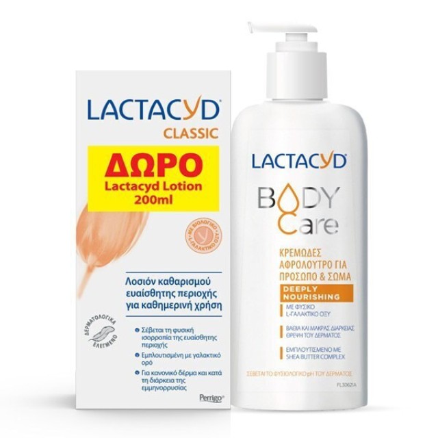 Lactacyd Promo Body Care Deeply Nourishing Shower Cream 300ml & Δώρο Classic Intimate Washing Lotion 200ml