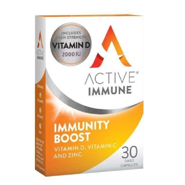 Active Immune Boost Vitamin D, C & Zinc Συμπλήρωμα για την Ενίσχυση του Ανοσοποιητικού 30 κάψουλες