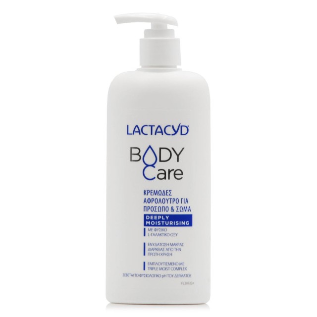 Lactacyd Body Care Deeply Moisturizing, Κρεμώδες Αφρόλουτρο Για Πρόσωπο & Σώμα 300ml.