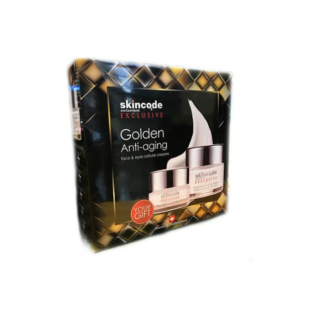 Skincode Εxclusive Πακέτο με Golden Anti-aging Face Cellular Cream, 50 ml & Eyes Cellular Cream, 15ml για Αντιγήρανση & Σύσφιξη