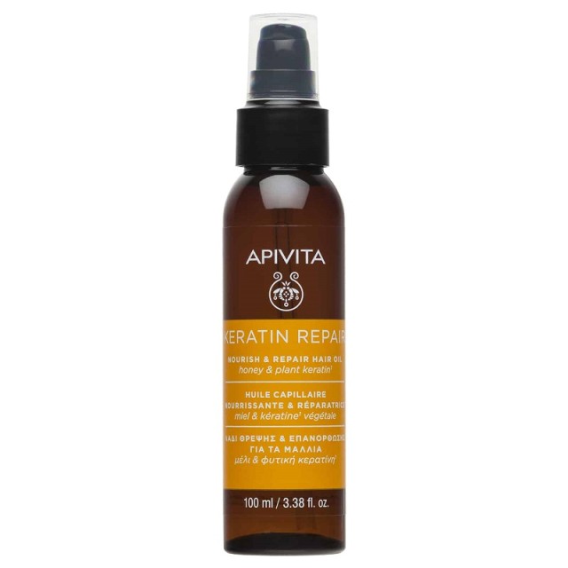 Apivita Keratin Repair Oil Λάδι Μαλλιών Θρέψης & Επανόρθωσης 100ml