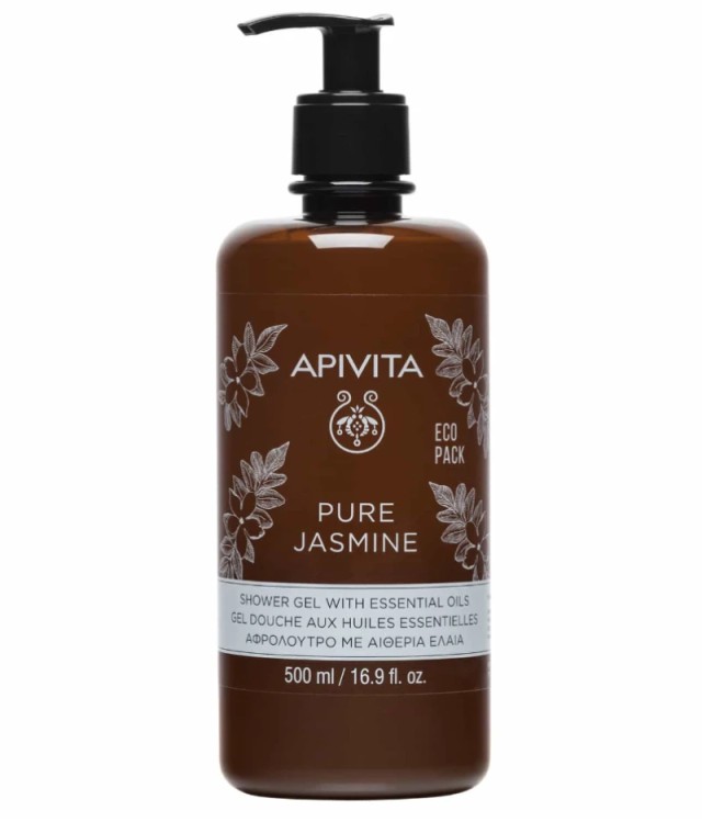 Apivita Pure Jasmine Shower Gel Αφρόλουτρο Με Αιθέρια Έλαια 500ml