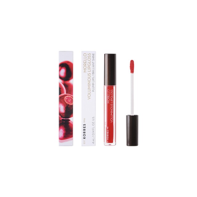  Korres Morello Voluminous Lipgloss Real Red 54, Lipgloss Εξαιρετικής Λάμψης Και Γεμάτο Χρώμα, 4ml 