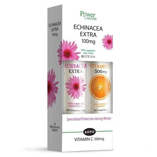 Power Health Promo Echinacea Extra 100mg 20 Αναβράζοντα Δισκία & Vitamin C 500mg 20 Αναβράζοντα Δισκία