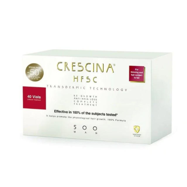 Labo Special Pack (-50% στο 2ο Μήνα Αγωγής) Crescina HFSC Transdermic Technology 500 Man Αμπούλες Μαλλιών κατά της Τριχόπτωσης για Άνδρες, 40vials