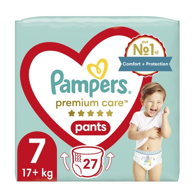 Pampers Premium Care Pants Πάνες Βρακάκι No. 7 για 17+kg 27τμχ