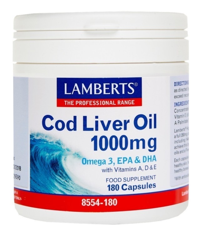 LAMBERTS COD LIVER OIL 1000MG 180CAPS