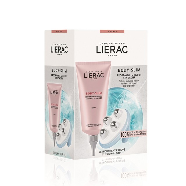 Lierac Body-Slim Cryoactif Πρόγραμμα για Εγκατεστημένη Κυτταρίτιδα Κρυοενεργό συμπύκνωμα 50ml & Slimming Roller