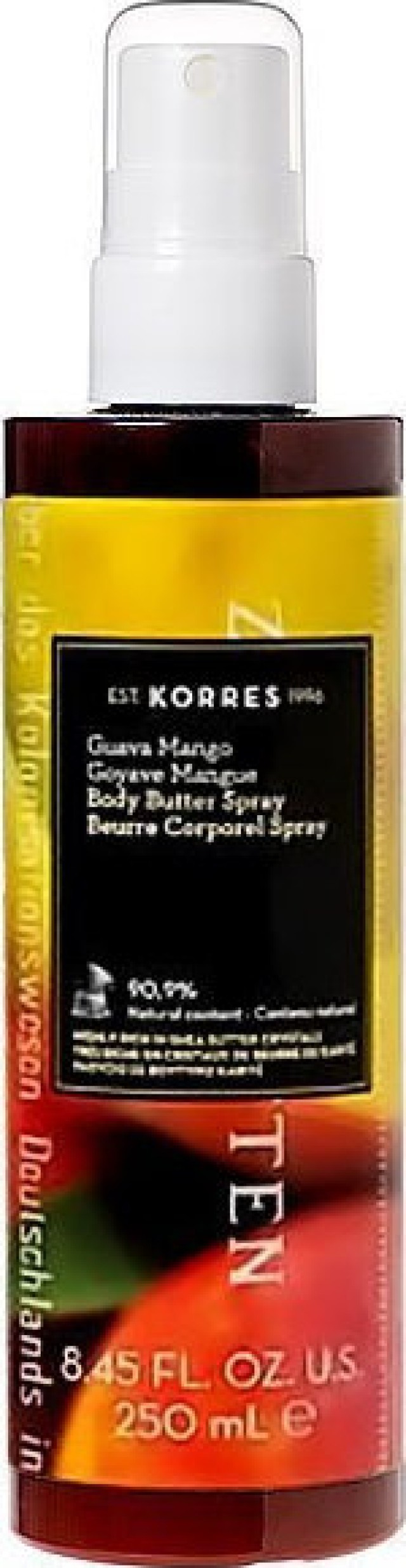 Korres Guava Mango Body Butter Spray Ενυδατικό Butter Σώματος σε Μορφή Σπρέι, 250ml