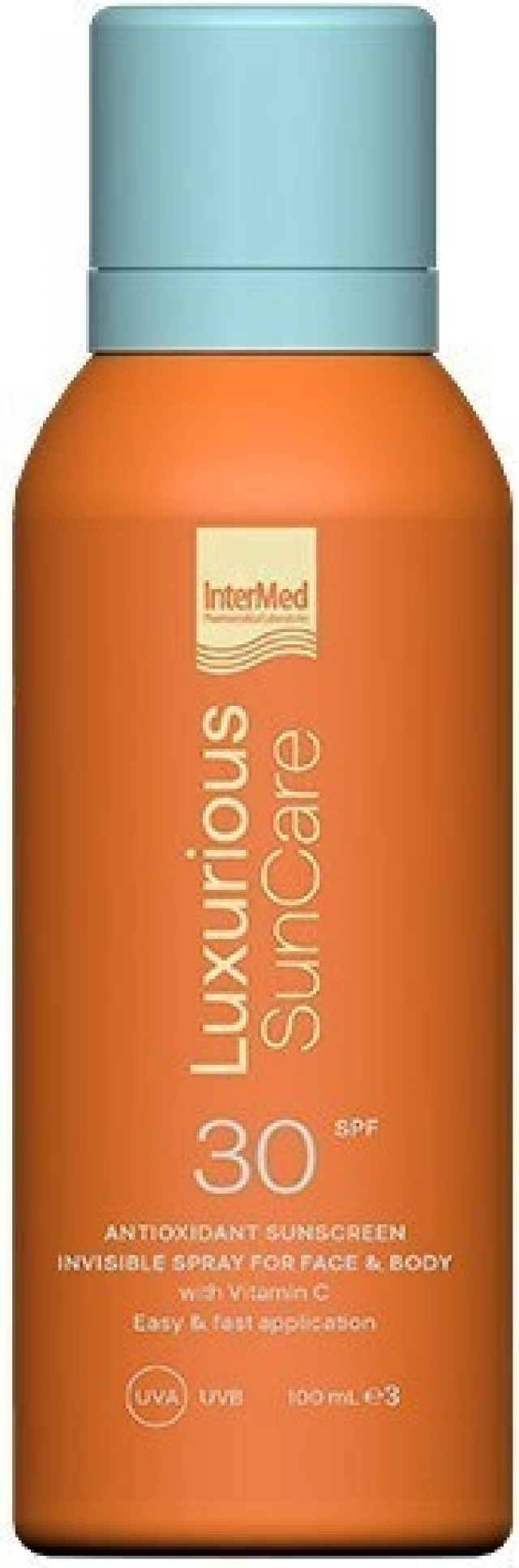 Intermed Luxurious Suncare Αντηλιακή Κρέμα για το Σώμα SPF30 σε Spray 100ml