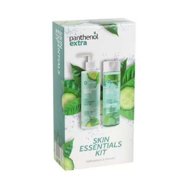 Medisei Panthenol Extra Promo Skin Essentials Kit with Face Cleansing Milk 3in1, 250ml & Detox Tonic Lotion 200ml