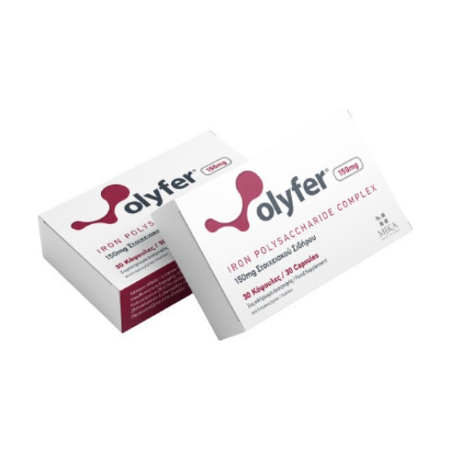 Virtus Pharma Olyfer Iron Polysaccharide Complex Σύμπλεγμα Σιδήρου Πολυσακχαρίτη 150mg 30 κάψουλες