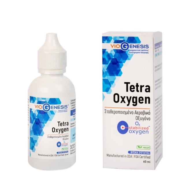 VioGenesis Tetra Oxygen, Τετραϋδρικό Αεροβικό Σταθεροποιημένο Οξυγόνο ASO® σε Υγρή Μορφή 60ml