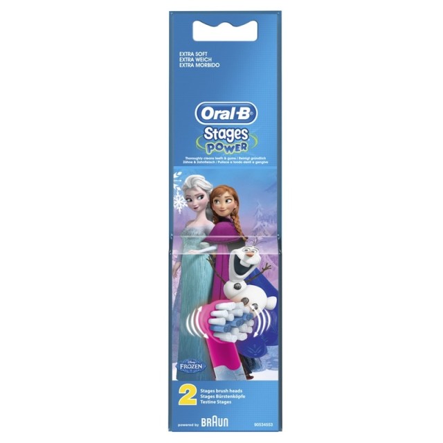 Oral B Stages Frozen Ανταλλακτικά Παιδικής Ηλεκτρικής Οδοντόβουρτσας, 2 τεμάχια