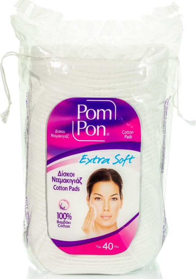 Pom Pon Extra Soft Δίσκοι Ντεμακιγιάζ από 100% Βαμβάκι 40τμχ