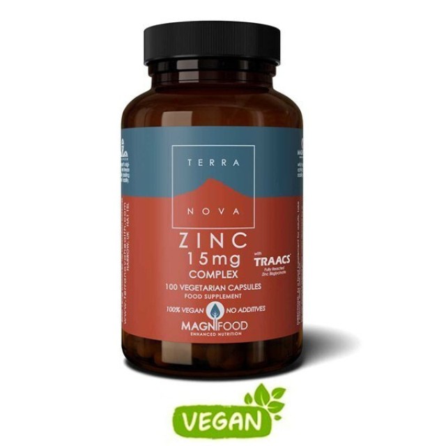 Terranova Zinc 15mg Συμπλήρωμα Ψευδαργύρου 100 Φυτικές Κάψουλες