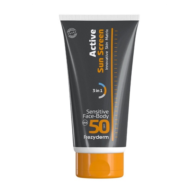 Frezyderm Active Sun Screen Sensitive SPF50 Αντηλιακό Προσώπου & Σώματος 3 σε 1 150ml