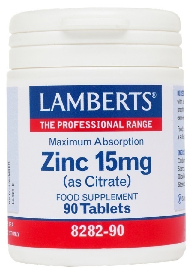 LAMBERTS ZINC 15MG (CITRATE) 90TABS