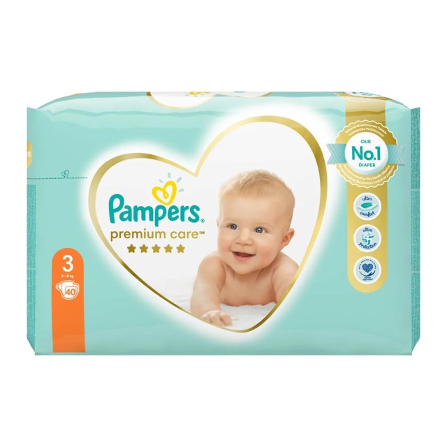 Pampers Premium Care Πάνες Μέγεθος 3 (Midi) 5-9 kg 40 Πάνες