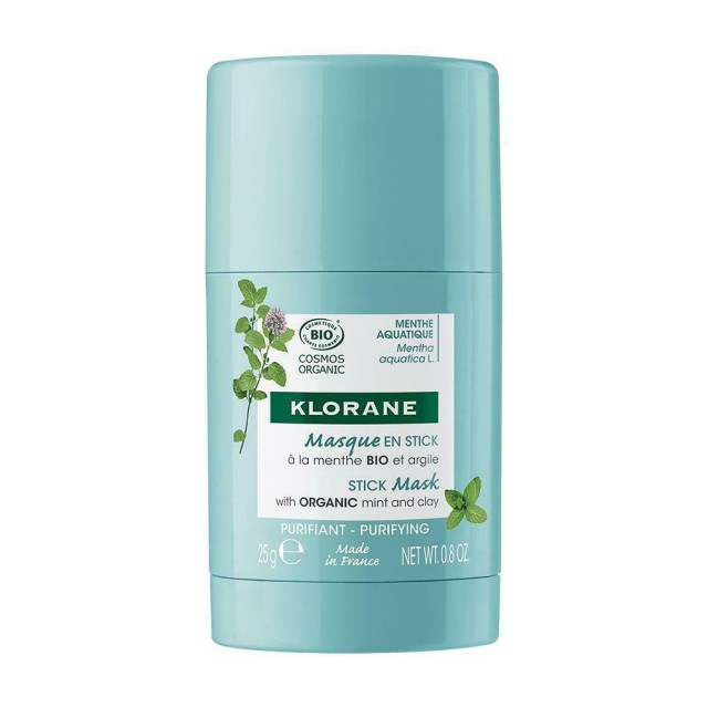 Klorane Aquatic Mint Μάσκα σε Στικ με Υδάτινη Μέντα BIO και Άργιλο για Μικτό-Λιπαρό Δέρμα 25g