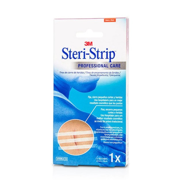 3M Steri-Strip Αυτοκόλλητες Ταινίες Σύγκλεισης Τράυματος 6mm x 10cm 1τμχ