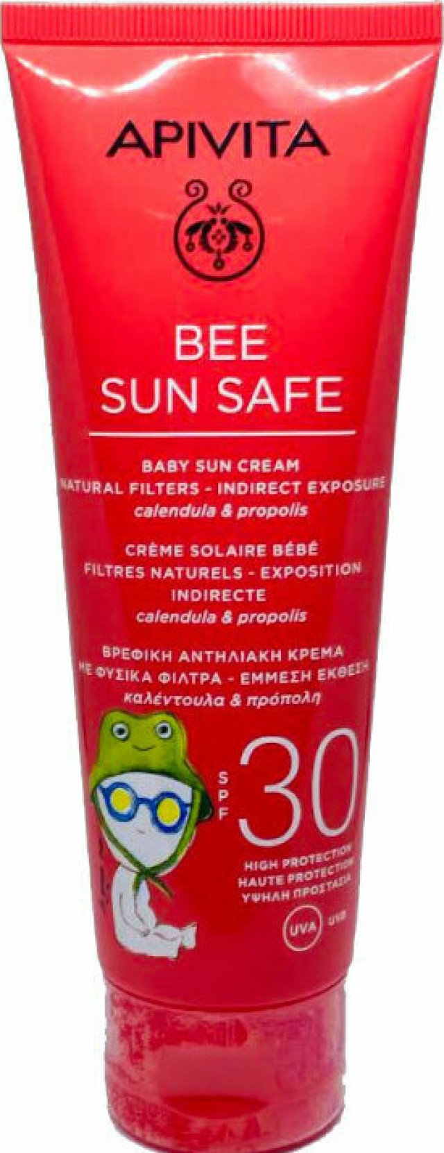 Apivita Bee Sun Safe Baby Sun Cream SPF30 Βρεφική Αντηλιακή Κρέμα Υψηλής Προστασίας με Καλέντουλα & Πρόπολη, 100ml