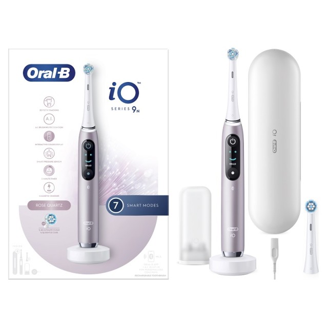 Oral-B iO Series 9 Hλεκτρική Οδοντόβουρτσα Magnetic Rose Quartz 1τεμ