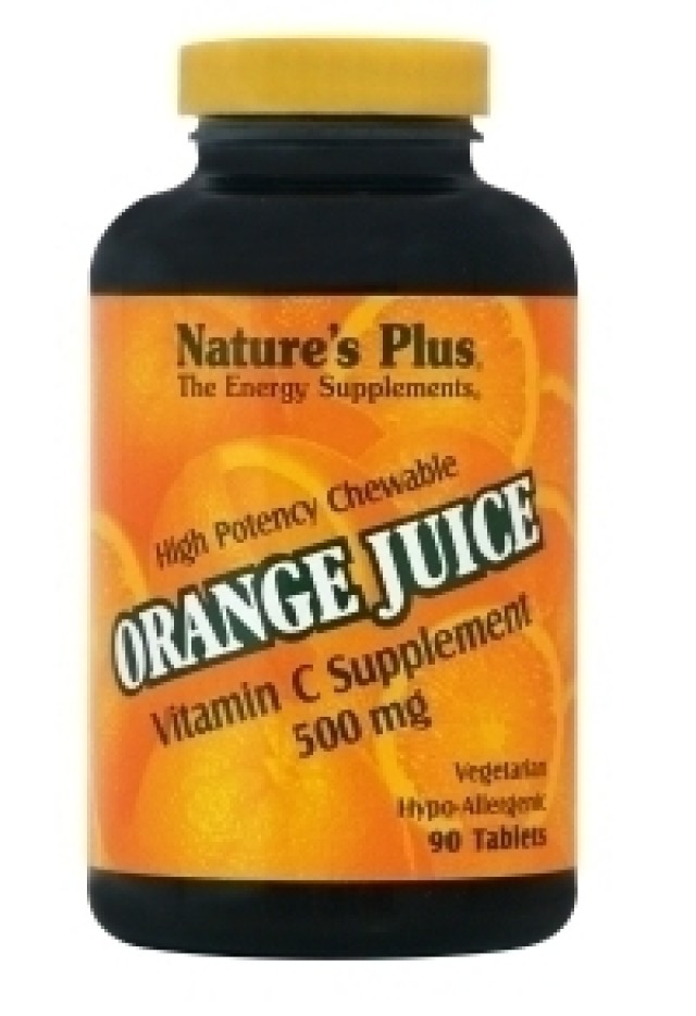 Natures Plus ORANGE JUICE C 500 MG 90 μασώμενες ταμπλέτες