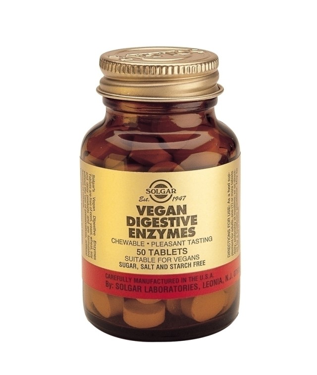 SOLGAR VEGAN DIGESTIVE ENZYMES tabs 50s