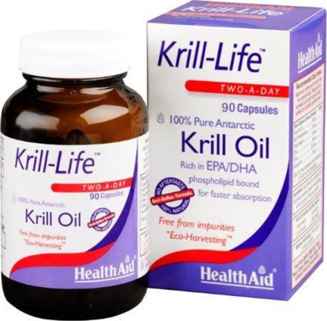 Health Aid Krill-Life Λιπαρά Οξέα για Καρδιά & Χοληστερίνη 90 Κάψουλες 500mg