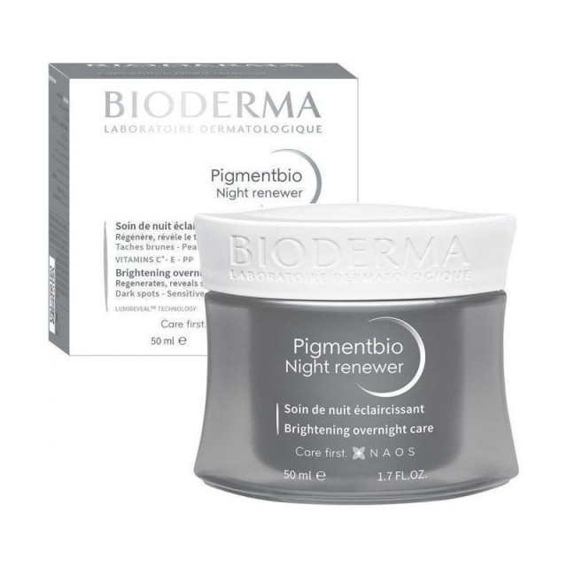 Bioderma Pigmentbio Night Renewer Φροντίδα Νυκτός Διπλής Δράσης Για Αναδόμηση, Σύσφιξη & Μείωση Κηλίδων, 50ml