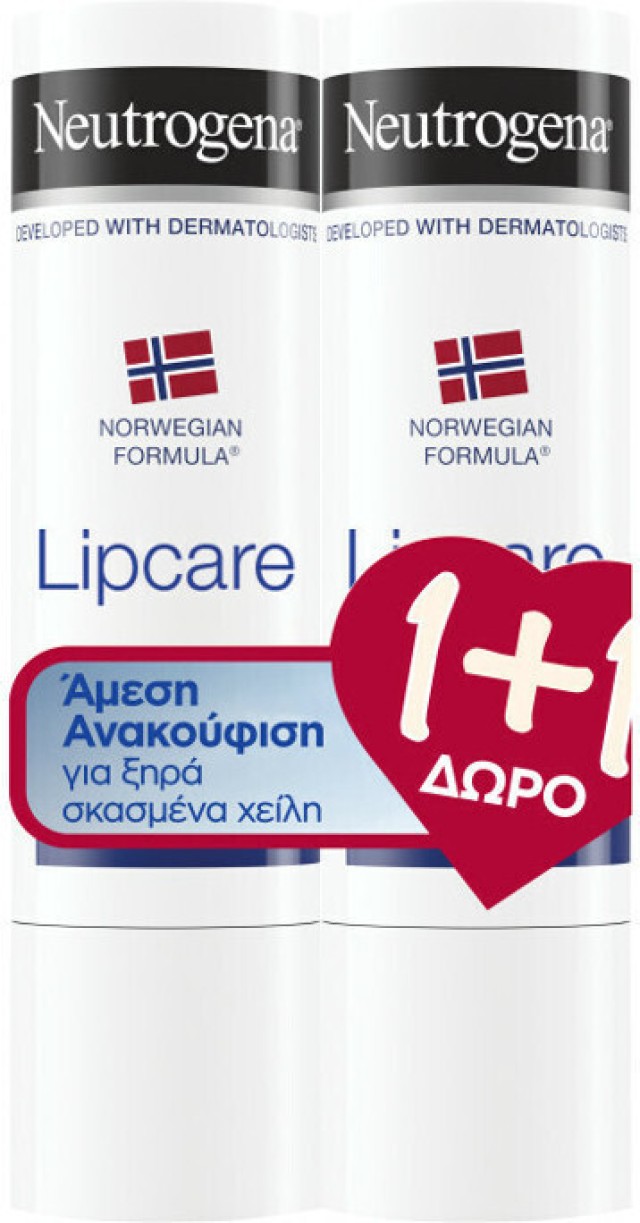 Neutrogena Norwegian Formula Lip Care Stick Ενυδατικό Στίκ Χειλιών 4,8gr 1+1 Δώρο