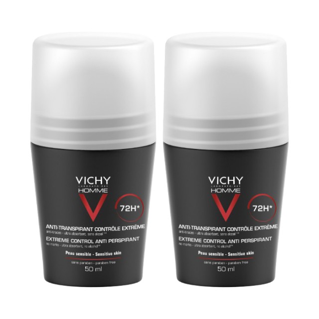 Vichy Homme Ανδρικό Αποσμητικό Κατά Της Εφίδρωσης Για 72 Ωρες Προστασία 50ml 1+1 ΔΩΡΟ