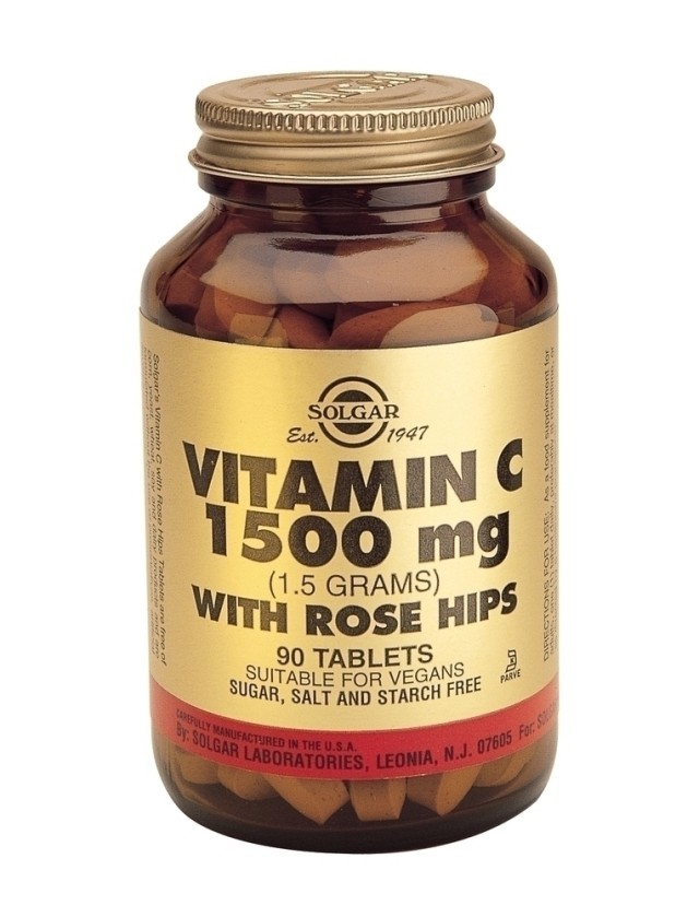 SOLGAR VIT C ROSE HIPS 1500MG TABS 90S