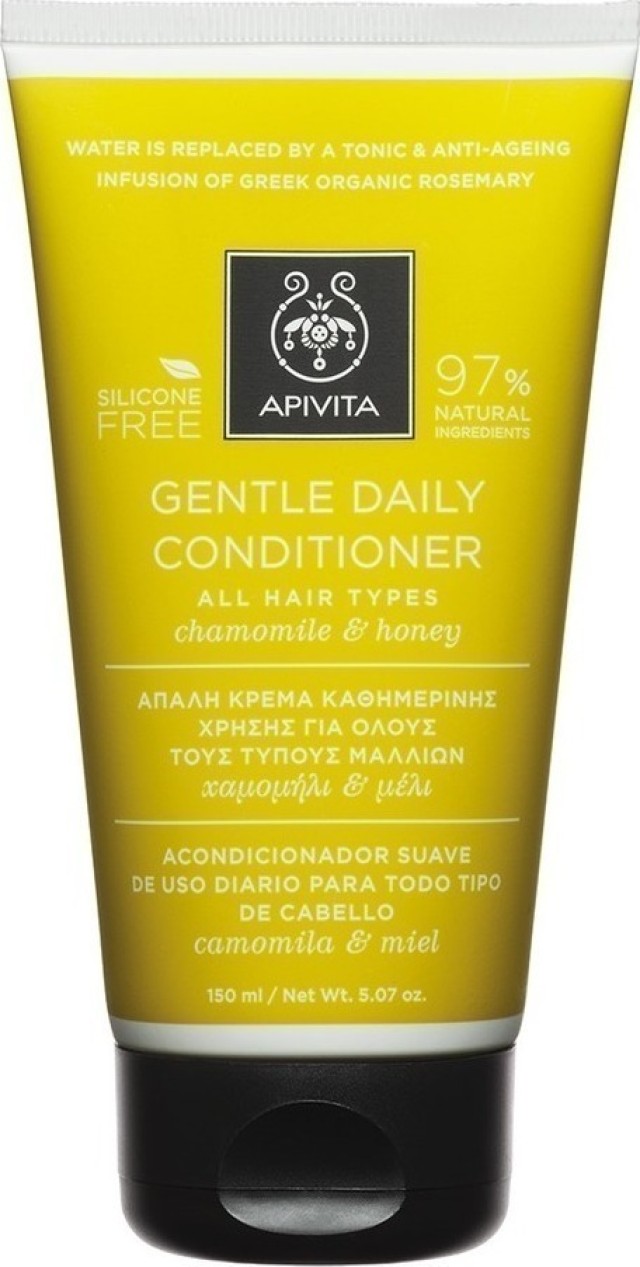 APIVITA GENTLE DAILY CONDITIONER Απαλή Κρέμα Καθημερινής Χρήσης για Όλους τους Τύπους Μαλλιών Χαμομήλι & Μέλι 150ml