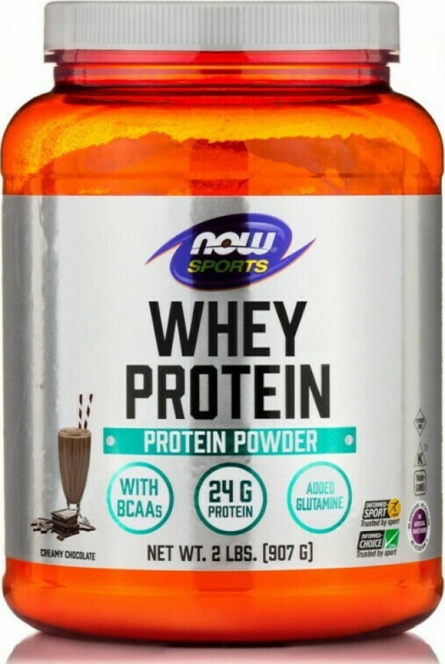 Now Whey Protein Chocolate Πρωτεΐνη Ορού Γάλακτος Υψηλής Διατροφικής Αξίας με Γεύση Σοκολάτα 907gr